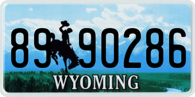 WY license plate 8990286