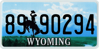 WY license plate 8990294
