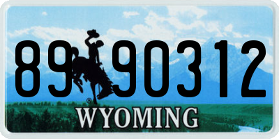 WY license plate 8990312