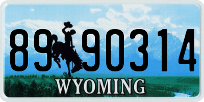 WY license plate 8990314
