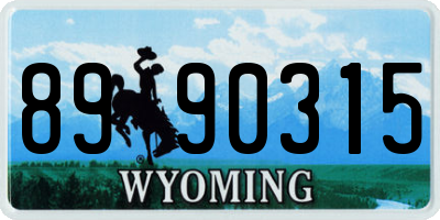 WY license plate 8990315