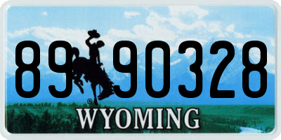WY license plate 8990328
