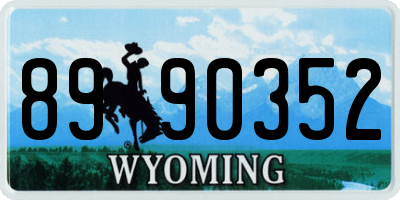 WY license plate 8990352