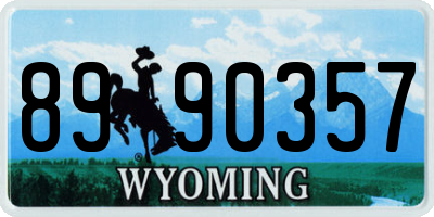 WY license plate 8990357