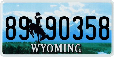 WY license plate 8990358