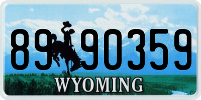 WY license plate 8990359