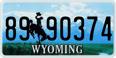 WY license plate 8990374