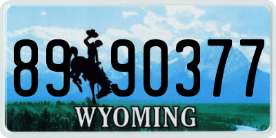 WY license plate 8990377