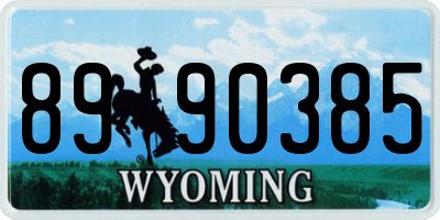 WY license plate 8990385