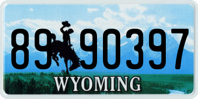 WY license plate 8990397