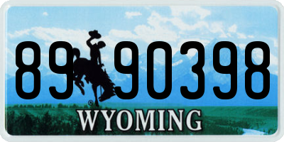WY license plate 8990398