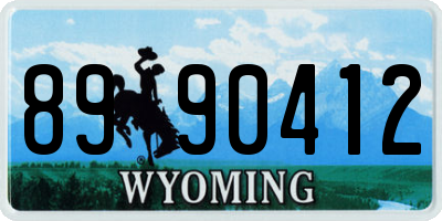 WY license plate 8990412