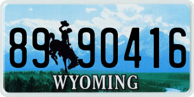 WY license plate 8990416