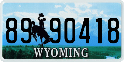 WY license plate 8990418