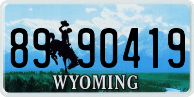 WY license plate 8990419