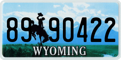 WY license plate 8990422