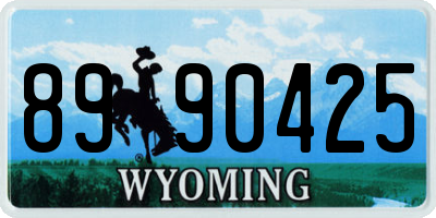 WY license plate 8990425
