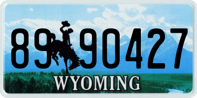 WY license plate 8990427