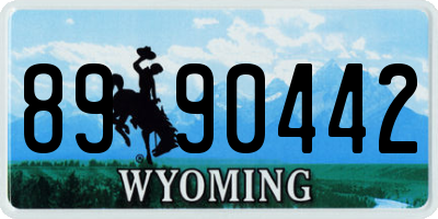 WY license plate 8990442