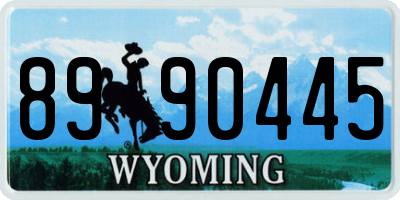 WY license plate 8990445