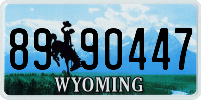 WY license plate 8990447