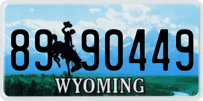 WY license plate 8990449