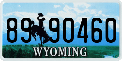 WY license plate 8990460
