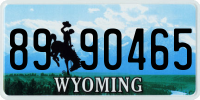 WY license plate 8990465
