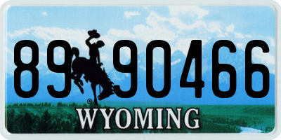 WY license plate 8990466