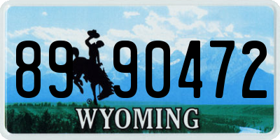 WY license plate 8990472