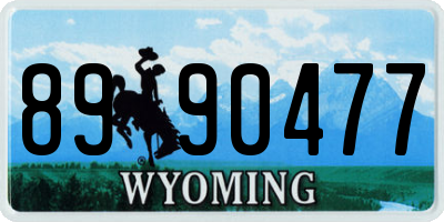 WY license plate 8990477
