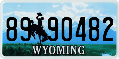 WY license plate 8990482
