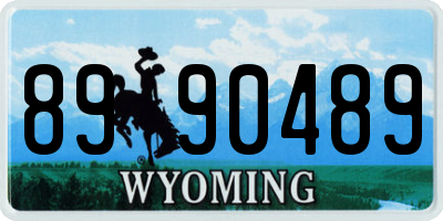 WY license plate 8990489