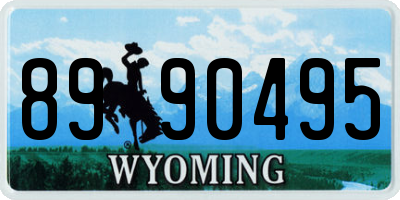 WY license plate 8990495