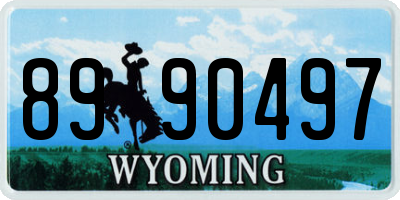 WY license plate 8990497
