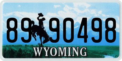 WY license plate 8990498