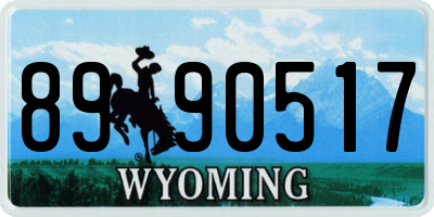 WY license plate 8990517