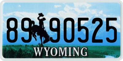 WY license plate 8990525