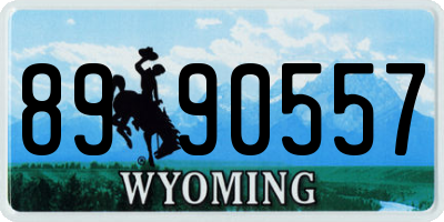 WY license plate 8990557