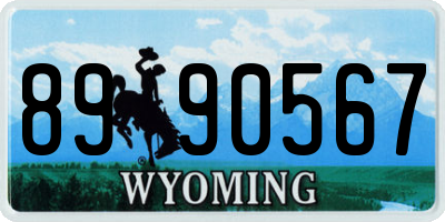 WY license plate 8990567