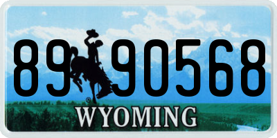 WY license plate 8990568