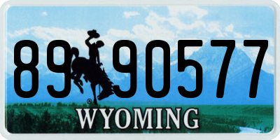 WY license plate 8990577