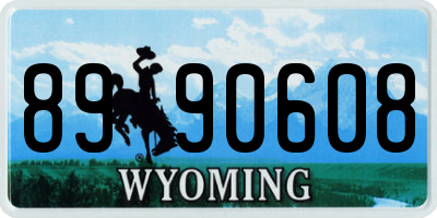 WY license plate 8990608
