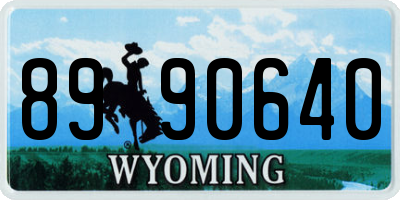 WY license plate 8990640