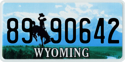WY license plate 8990642