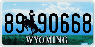 WY license plate 8990668