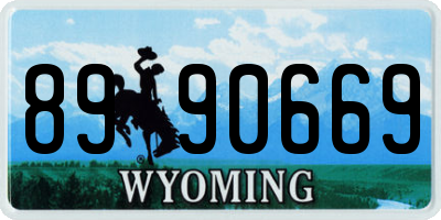 WY license plate 8990669