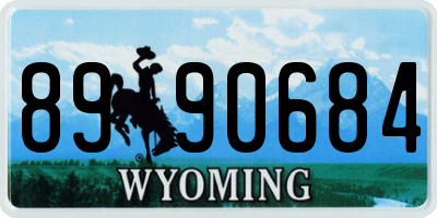 WY license plate 8990684