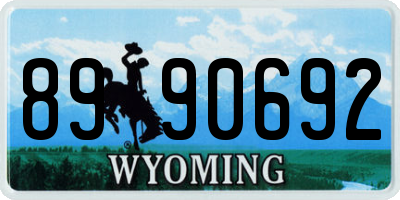 WY license plate 8990692