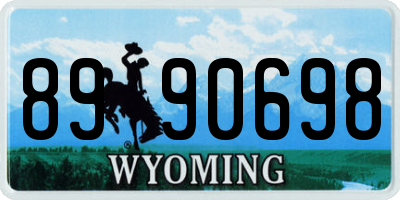 WY license plate 8990698